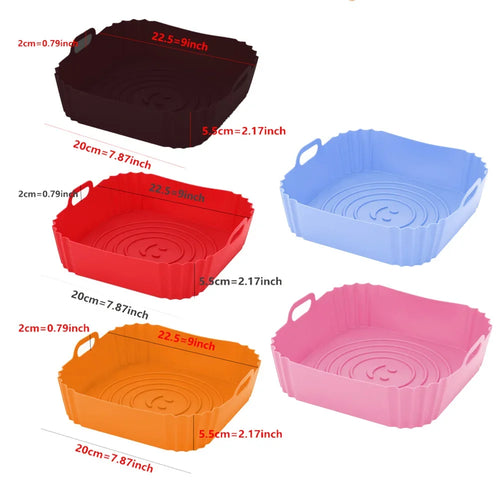 Liner de Silicona Reutilizable para Air Fryer | Antiadherente | 5 Colores